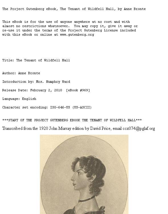 Cover of The Tenant of Wildfell Hall (1827)