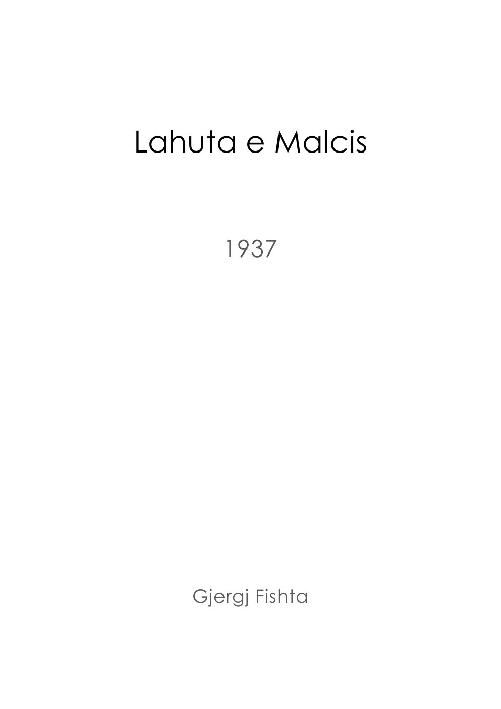 Cover of Lahuta e Malcis