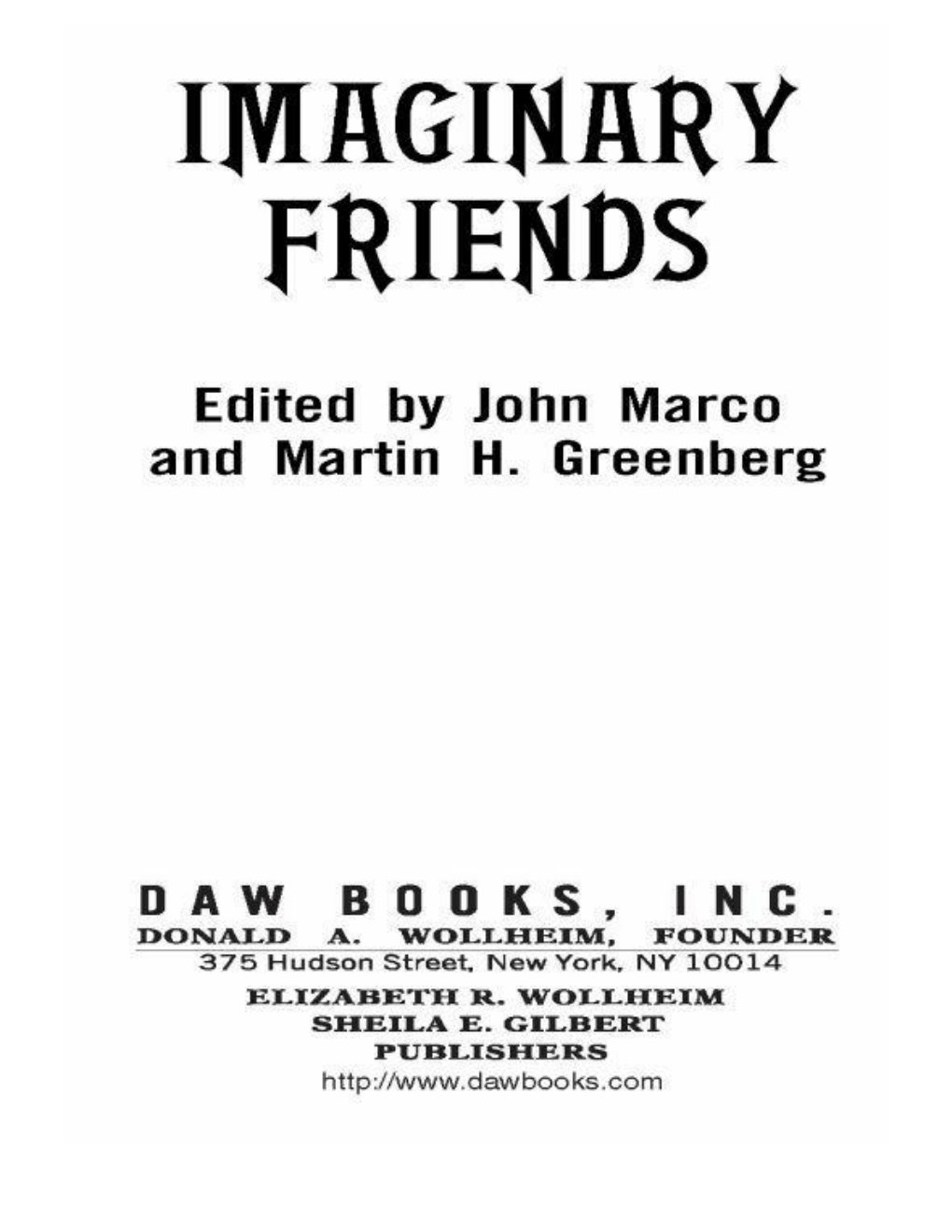 Cover of Imaginary Friends (1975)
