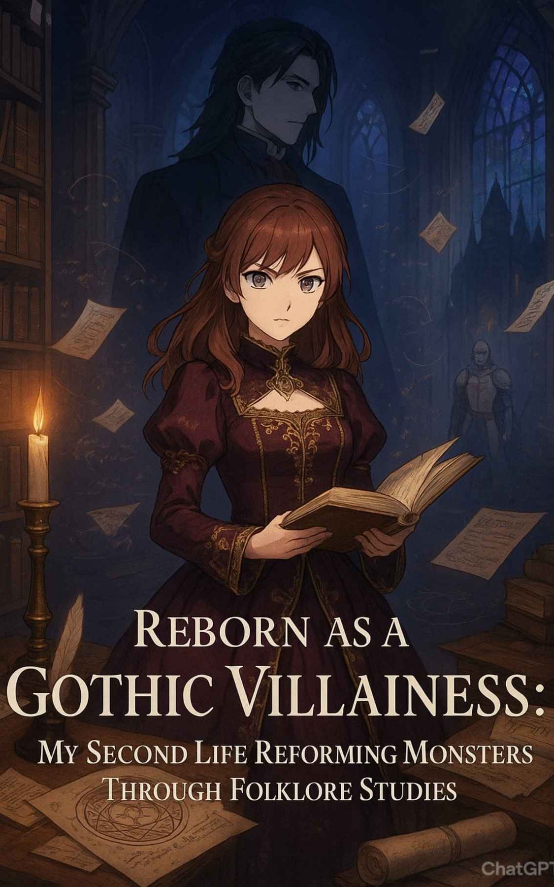 Cover of Reborn as a Gothic Villainess: My Second Life Reforming Monsters Through Folklore Studies (Human Outline; ai writing) (Villainess Isekai)
