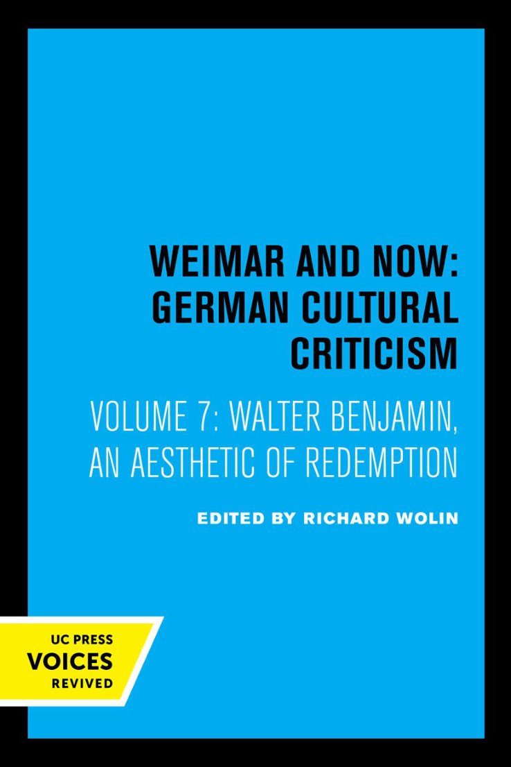 Cover of Walter Benjamin An Aesthetic of Redemption