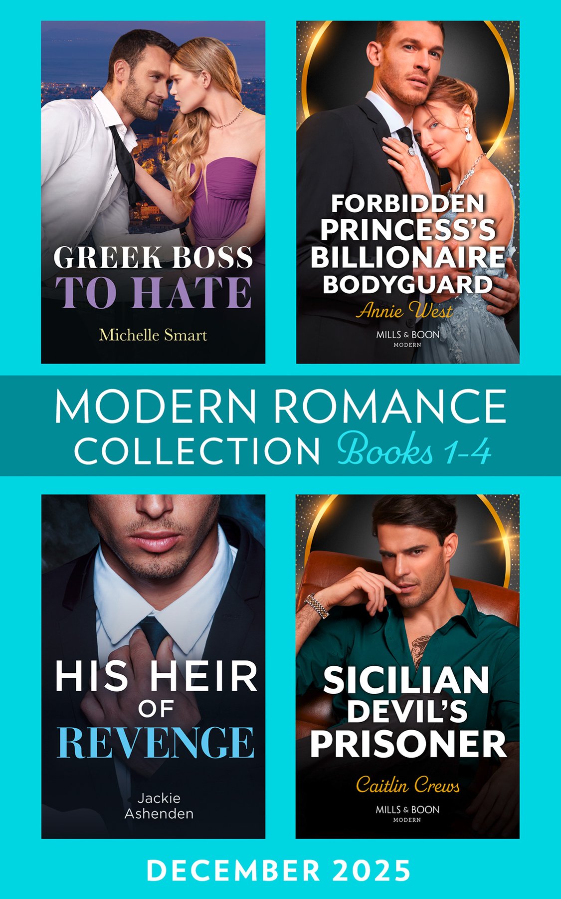Cover of Modern Romance December 2025 Books 1-4