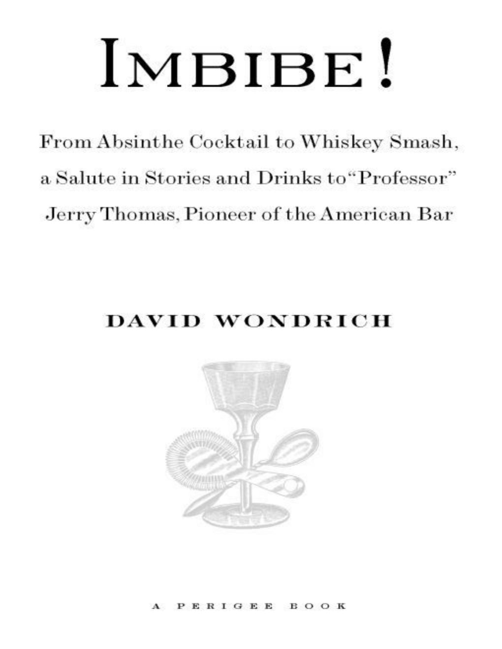 Cover of Imbibe!