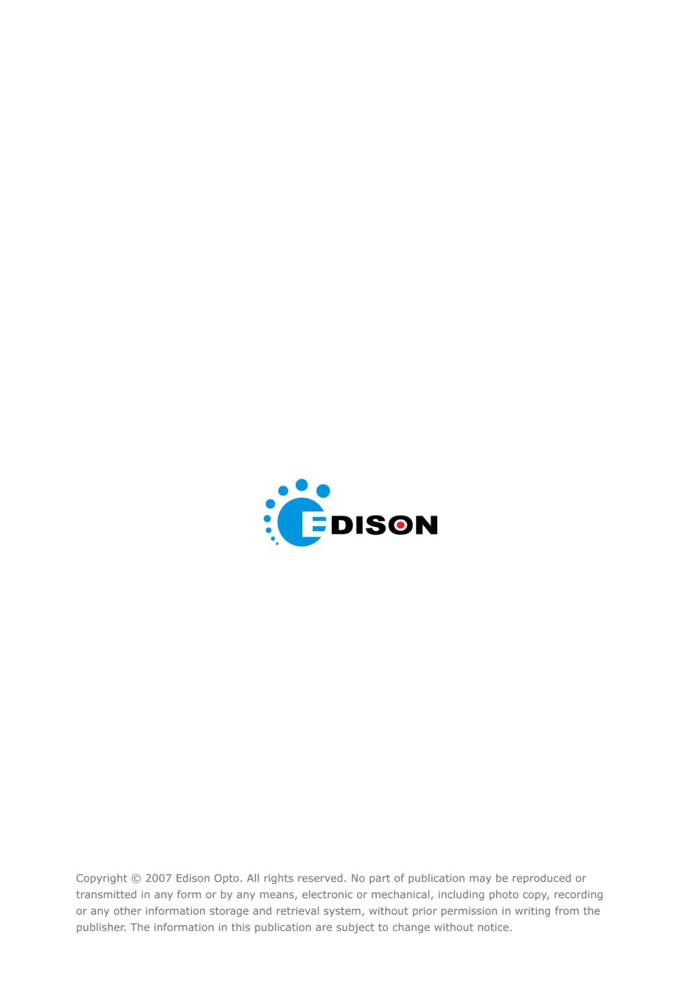 Cover of catalogue Edison-Opto 2007