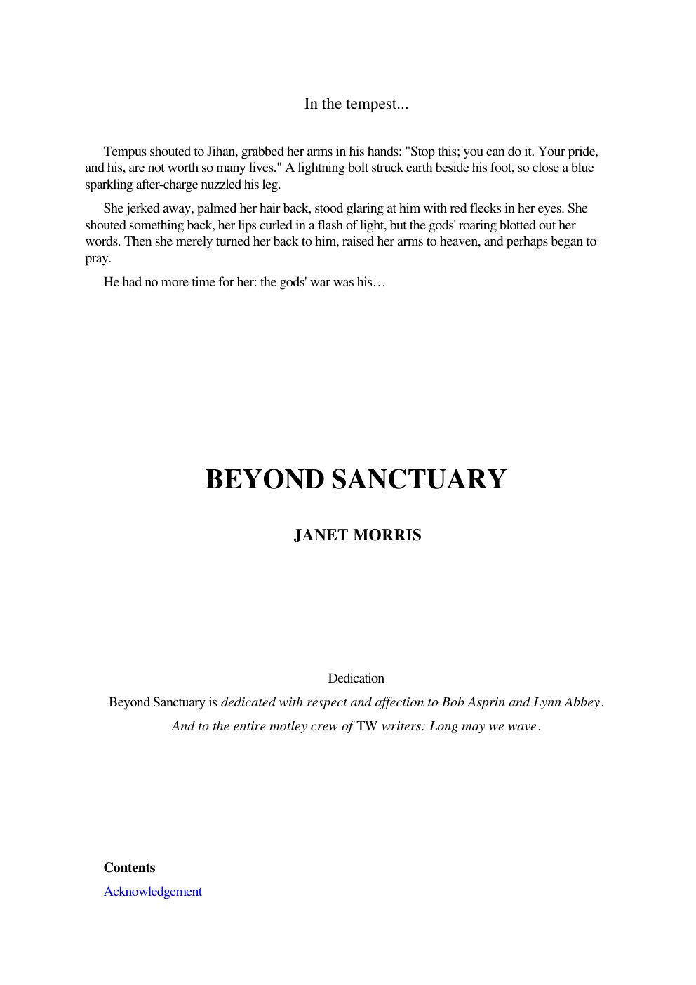 Cover of BEYOND SANCTUARY