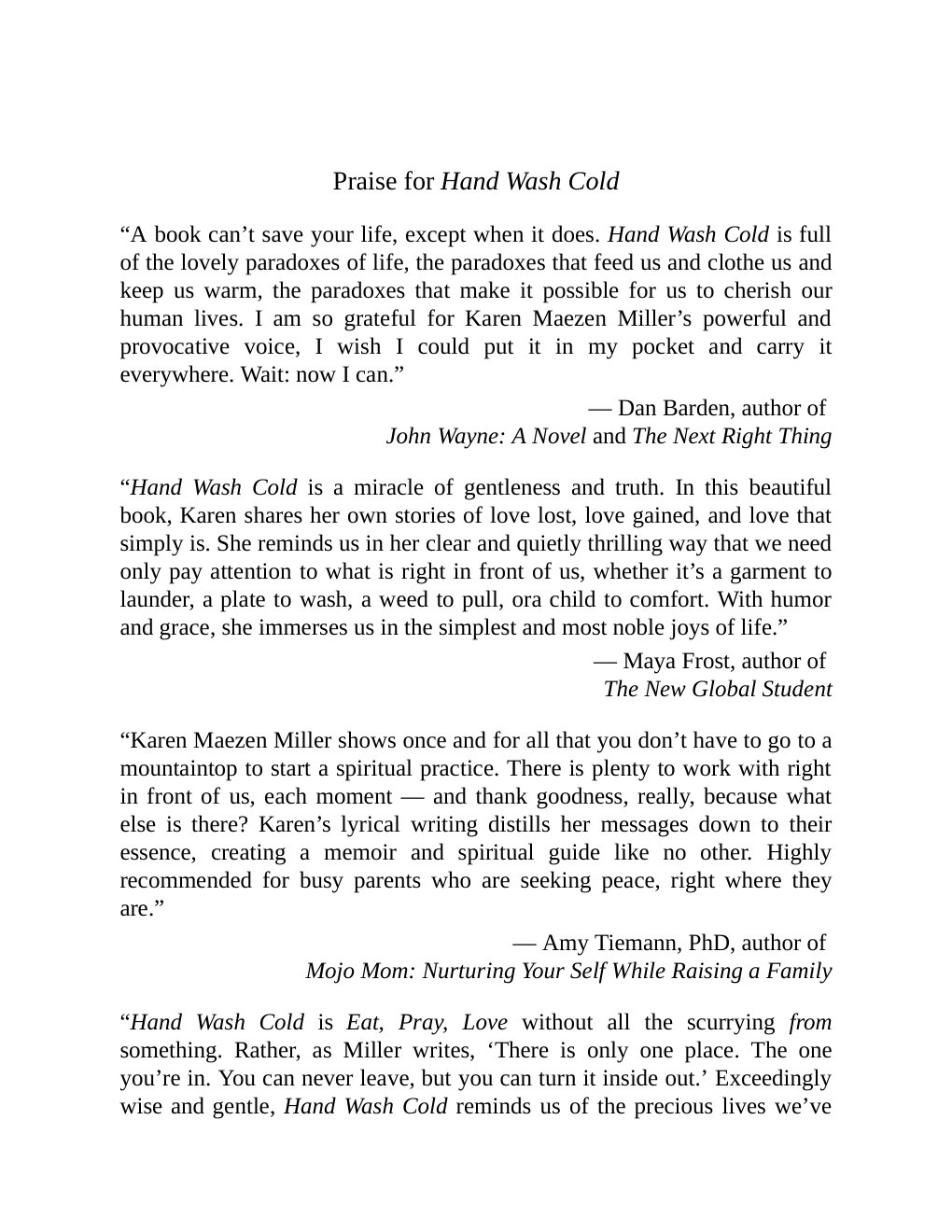 Cover of Hand Wash Cold