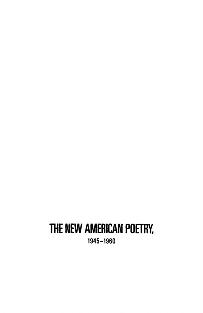 Cover of THE NEW AMERICAN POETRY