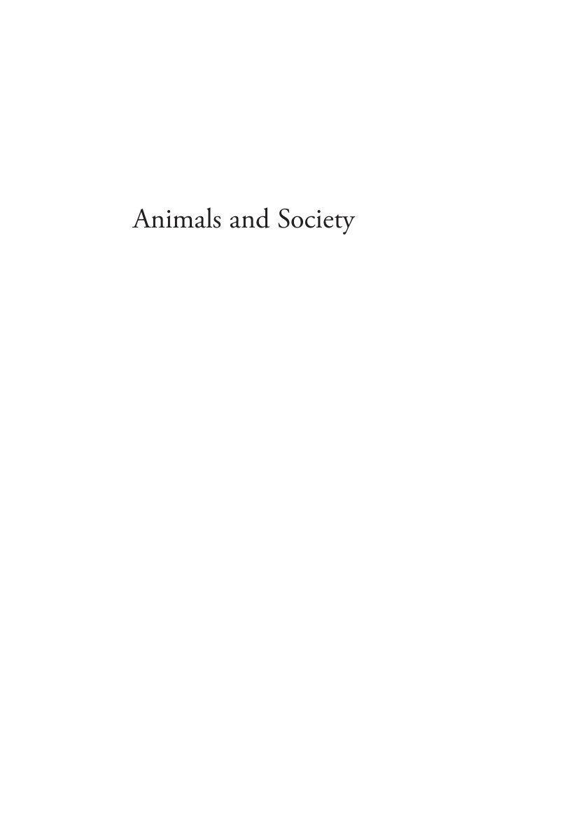 Cover of Animals and Society
