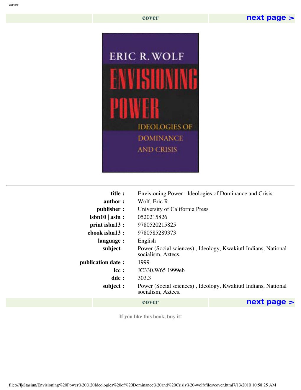 Cover of cover
