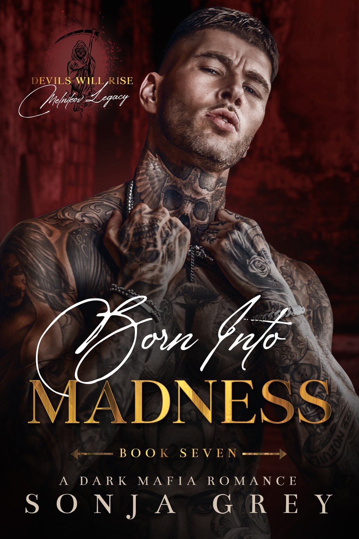 Cover of Born into Madness: A Dark Mafia Romance (Devils Will Rise: Melnikov Legacy Book 7)