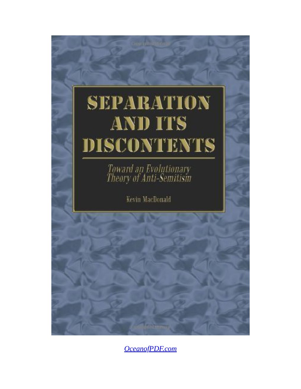 Cover of Separation and Its Discontents : Toward an Evolutionary Theory of Anti-Semitism