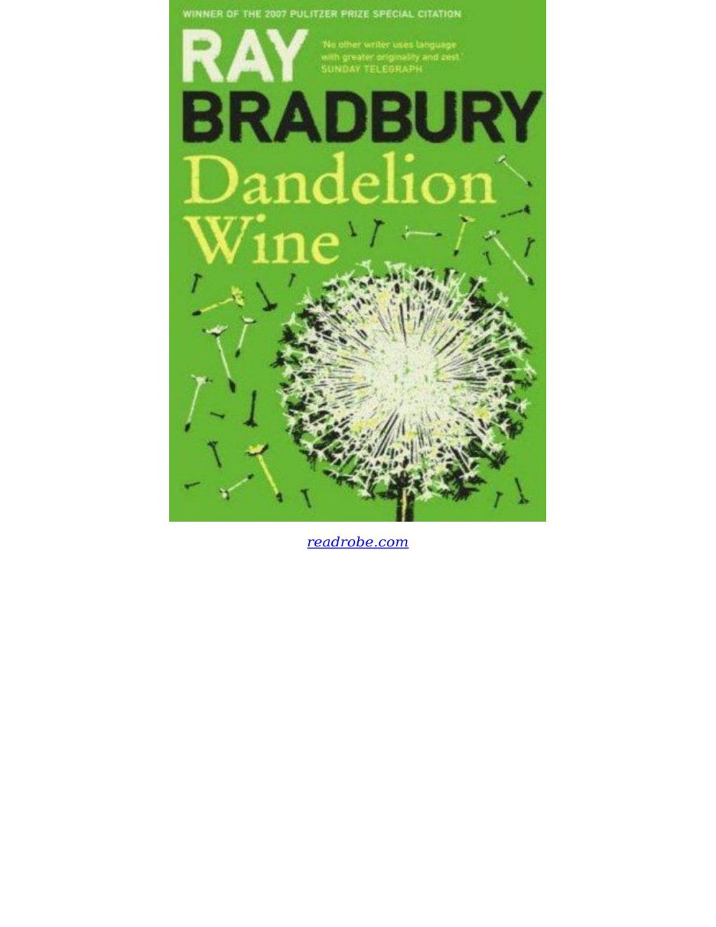 Cover of Dandelion Wine