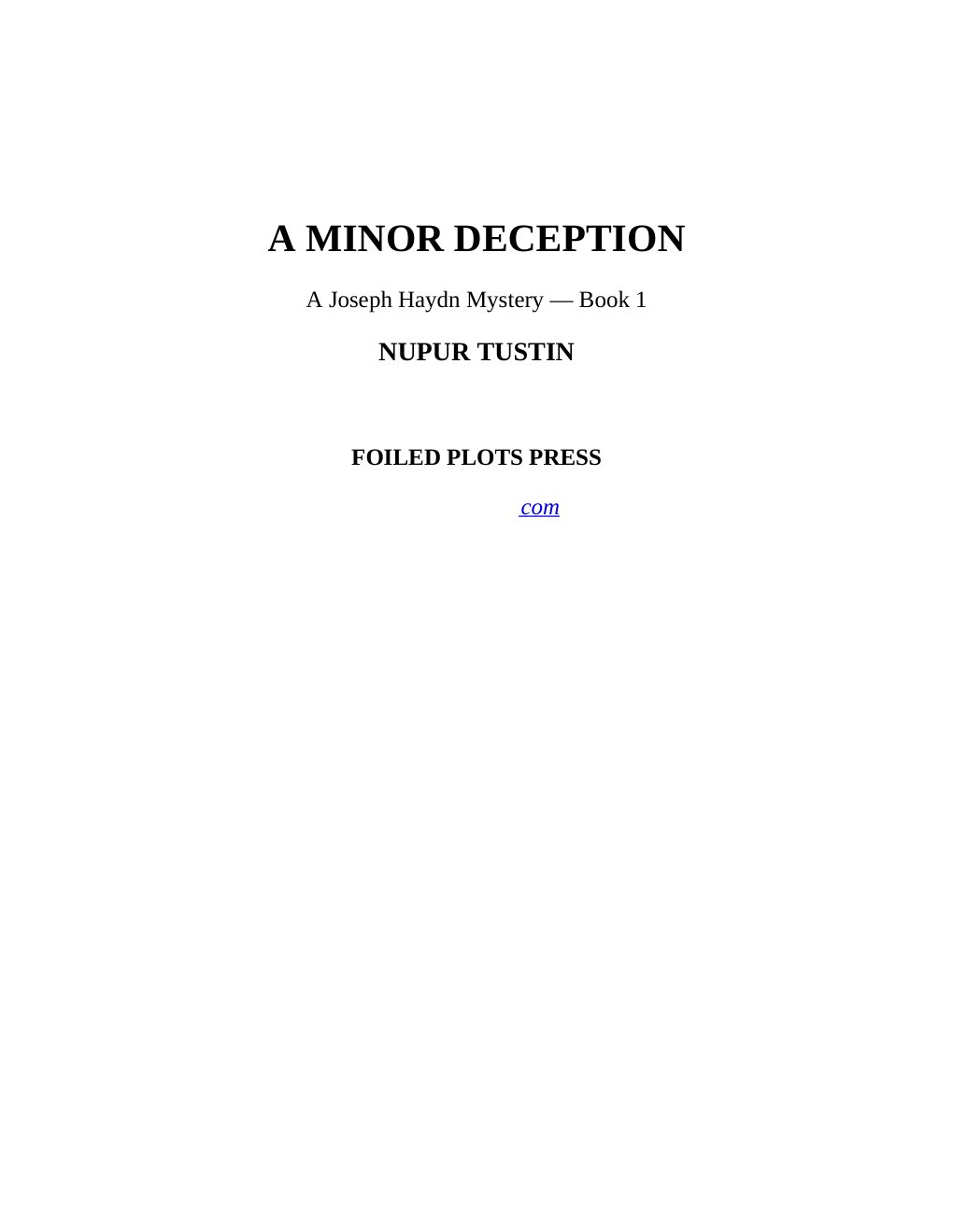 Cover of A MINOR DECEPTION