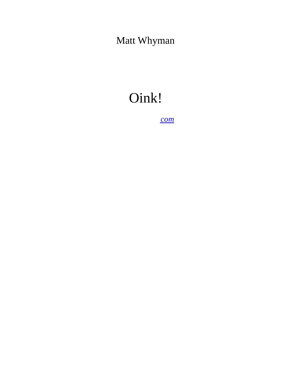Cover of Oink!