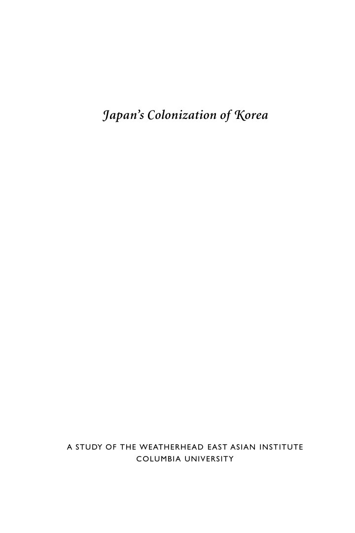 Cover of Japans Colonization of Korea