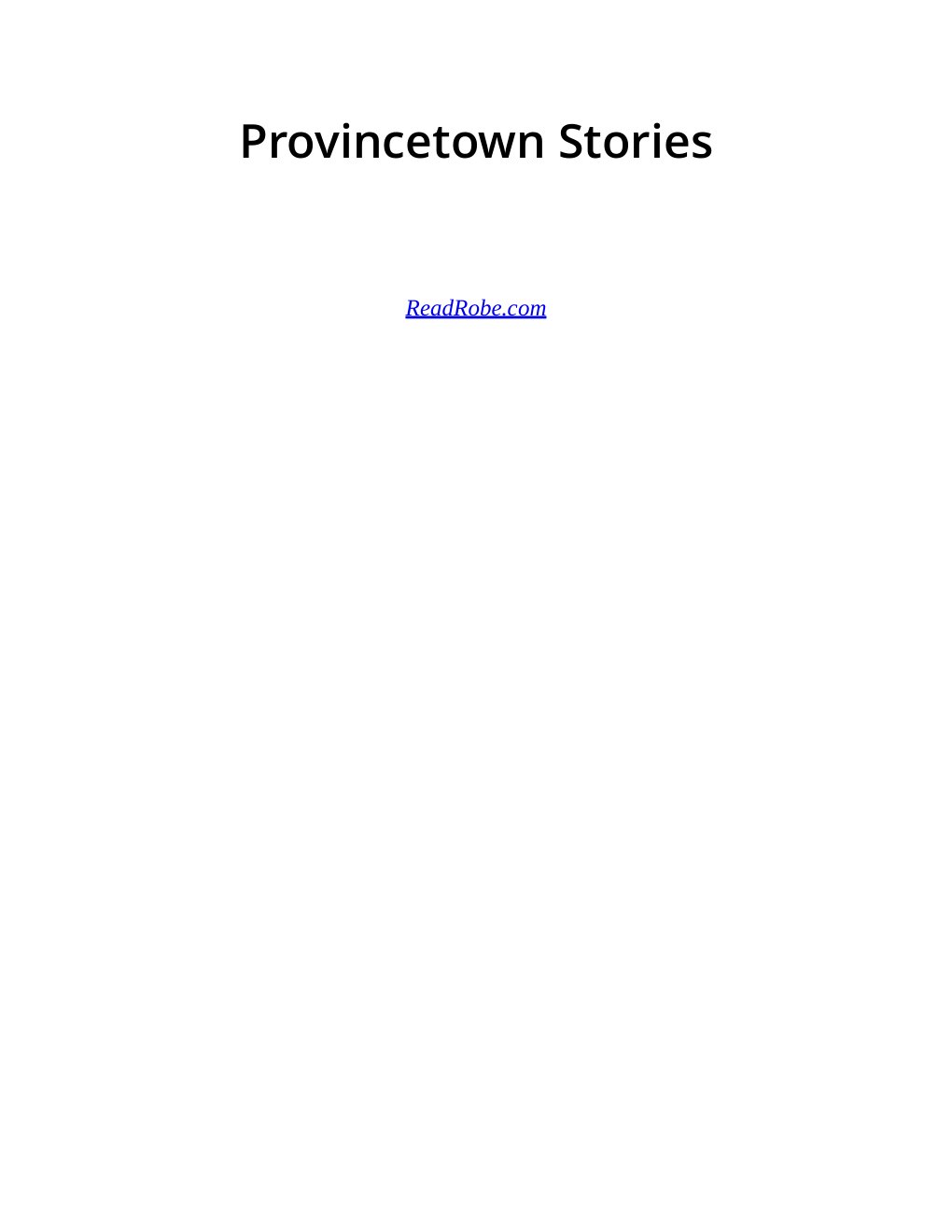 Cover of Provincetown Stories