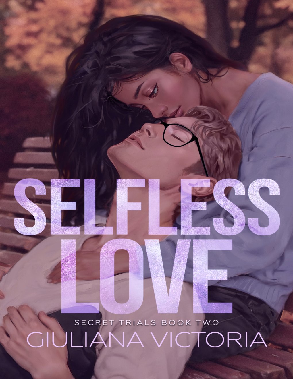 Cover of Selfless Love: A Roommates to Lovers, Grumpy x Sunshine, Blushing Golden Retriever MMC x Black Cat FMC Rugby Romance (Secret Trials Book 2)