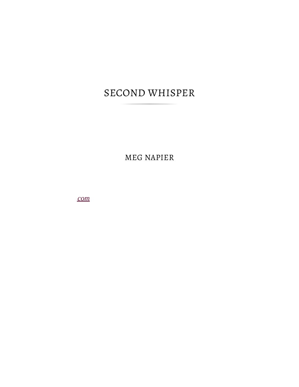 Cover of SECOND WHISPER (2026)
