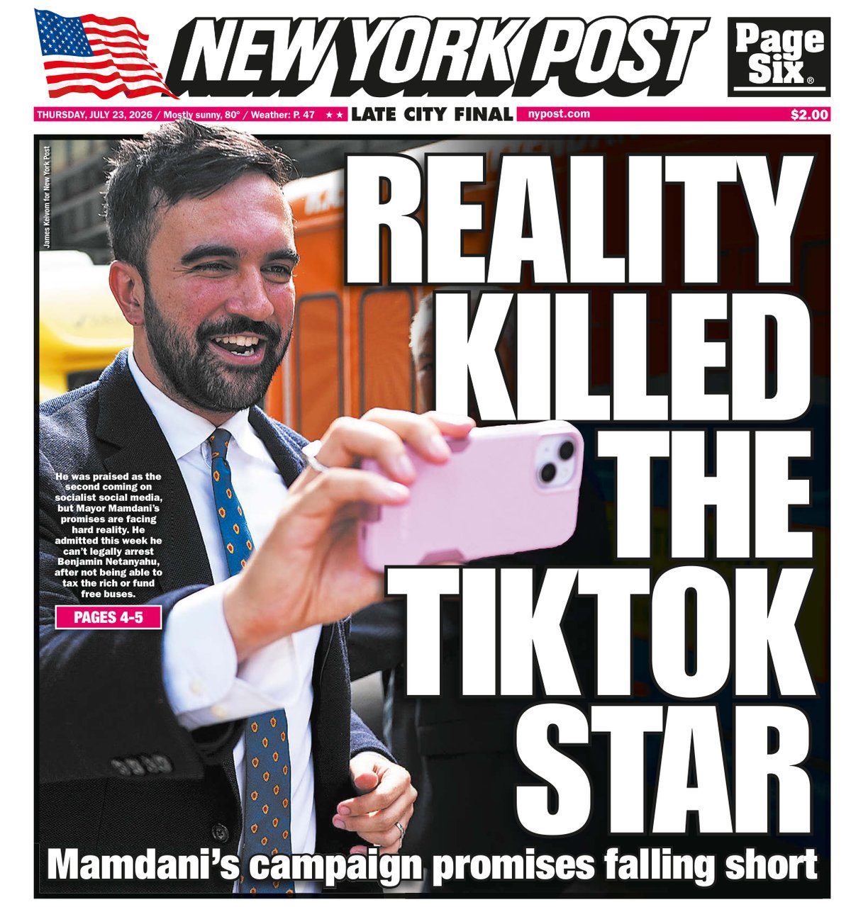 Cover of New York Post - JULY 23, 2026