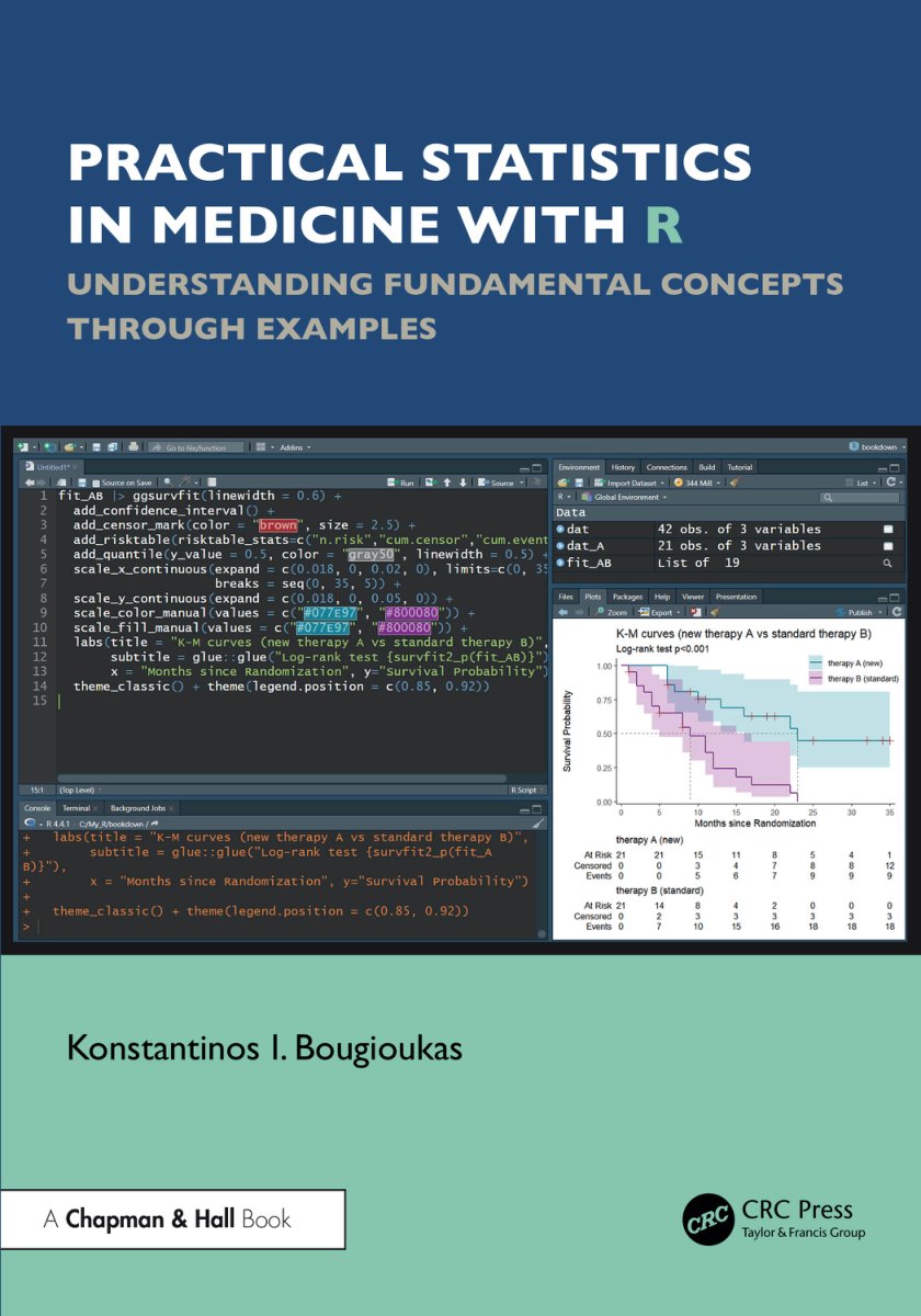Cover of Practical Statistics in Medicine with R; Understanding Fundamental Concepts through Examples - Konstantinos I. Bougioukas