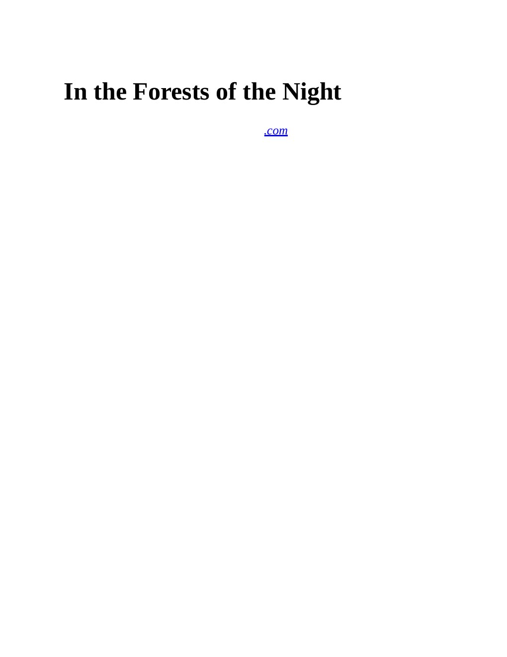 Cover of In the Forests of the Night