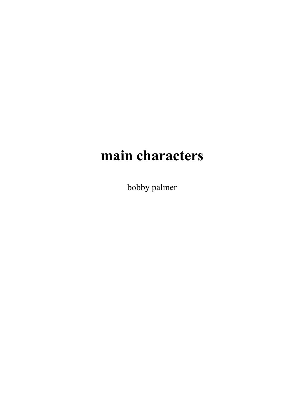 Cover of main characters