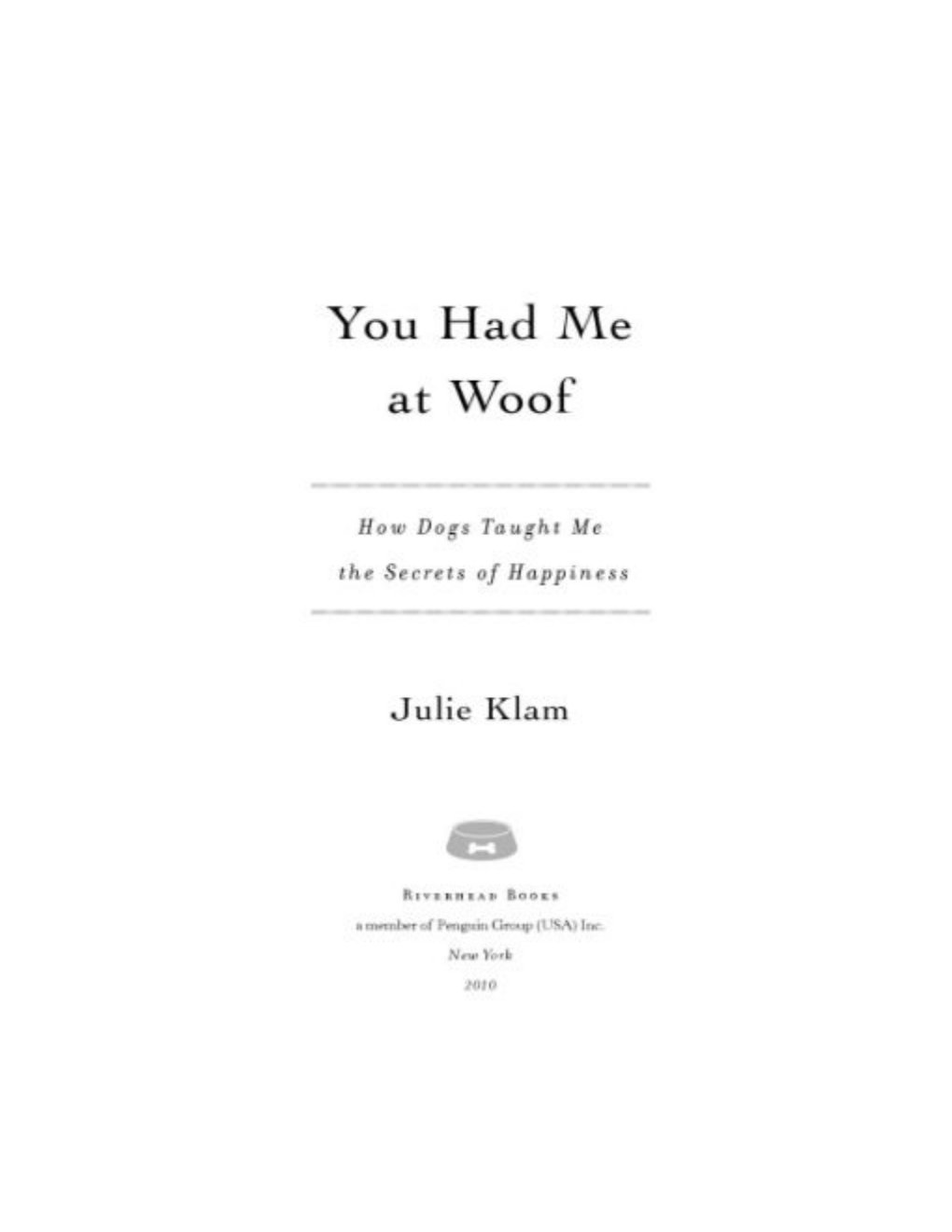 Cover of You Had Me at Woof