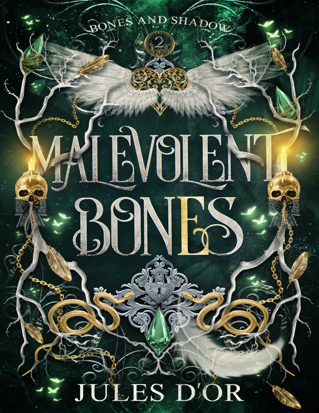 Cover of Malevolent Bones: A Dark Academia Romantasy (Bones and Shadow Book 2)