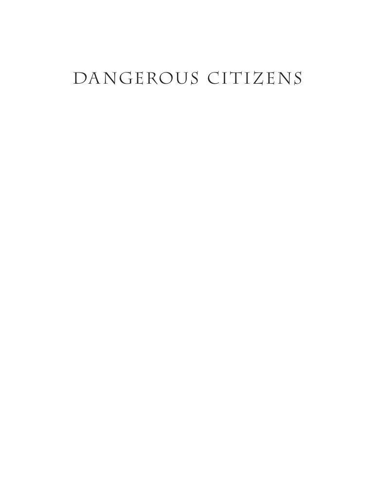 Cover of Dangerous Citizens