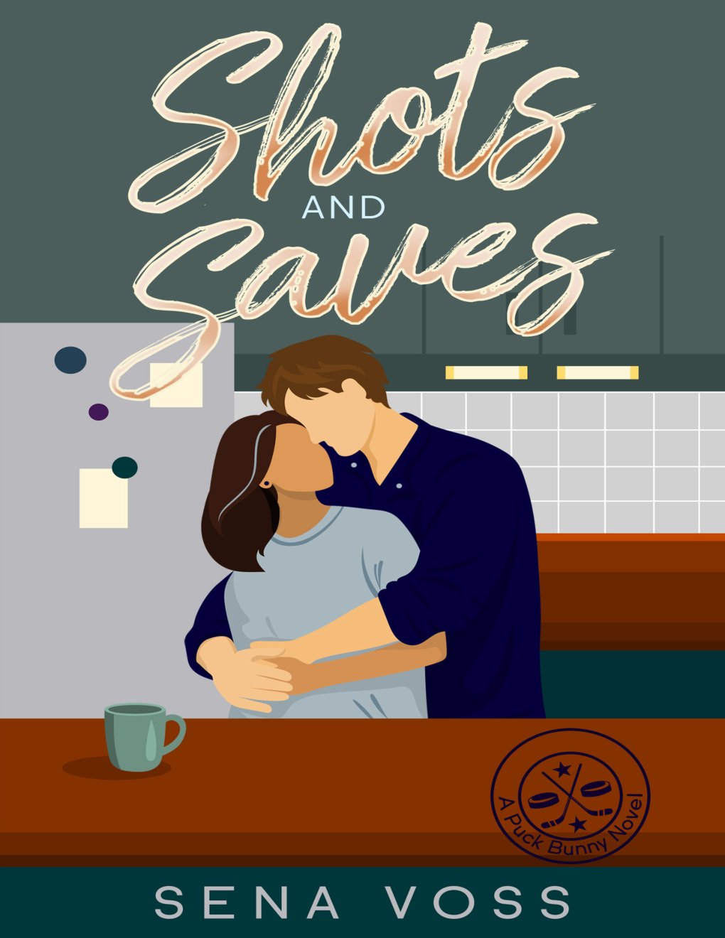 Cover of Shots and Saves: An Accidental Roommates Hockey Romance (Puck Bunny Book 3)