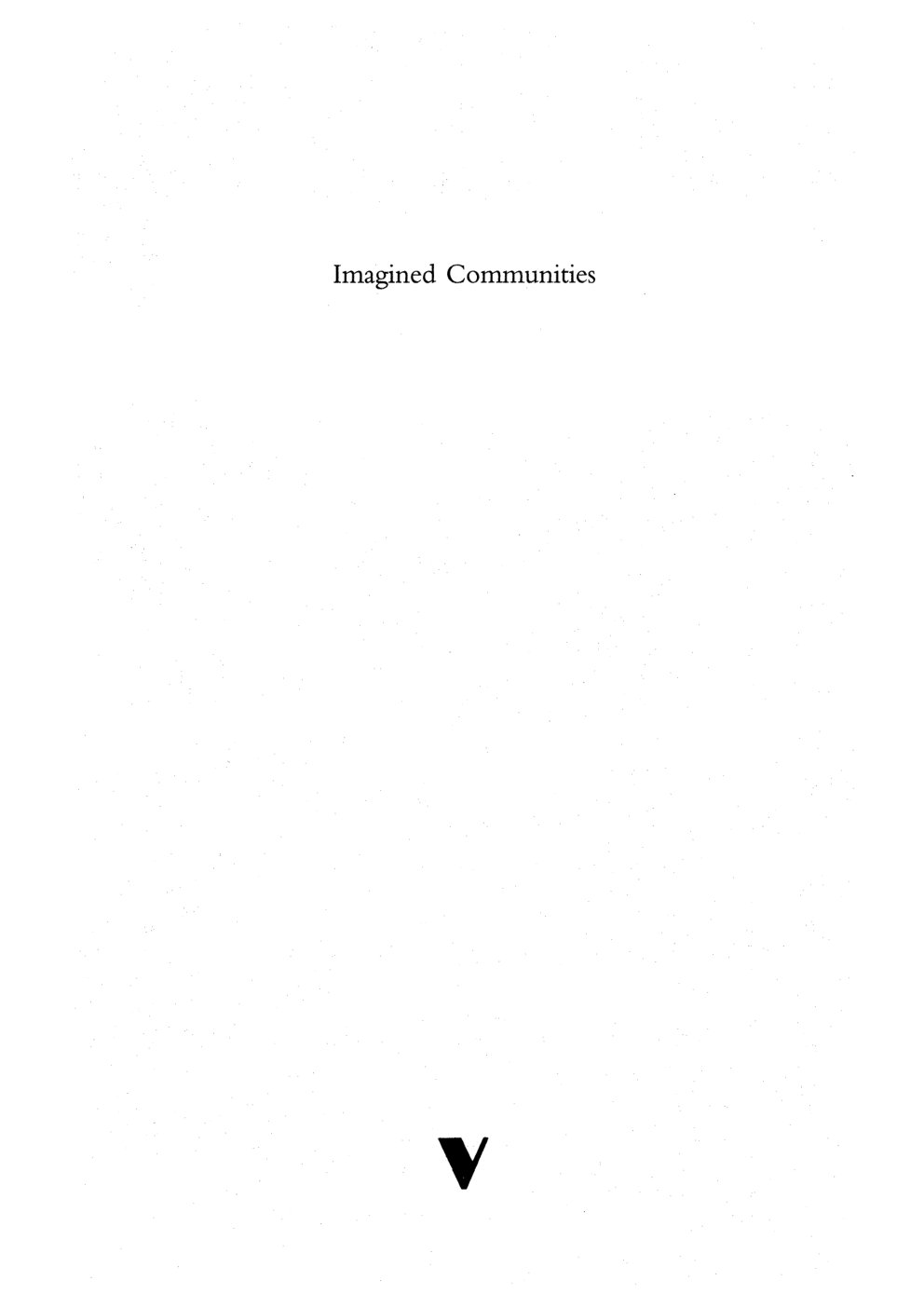 Cover of Imagined Communities