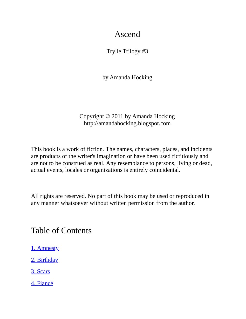 Cover of Amanda Hocking - i (2011)