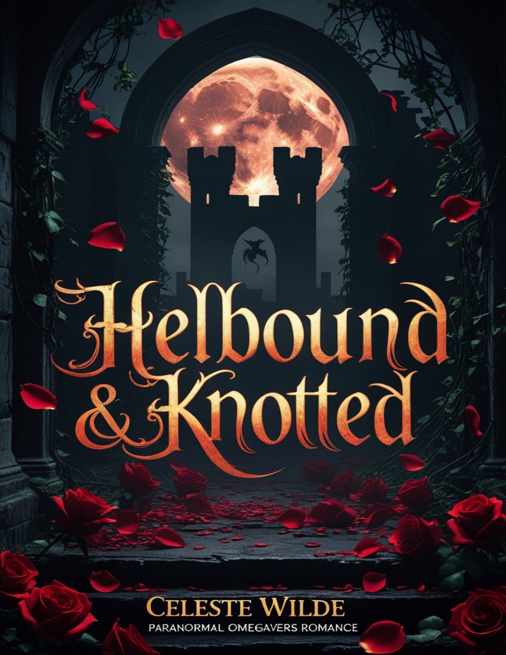 Cover of Hellbound & Knotted: A Forbidden Dark Omegaverse Paranormal Reverse Harem Love Story