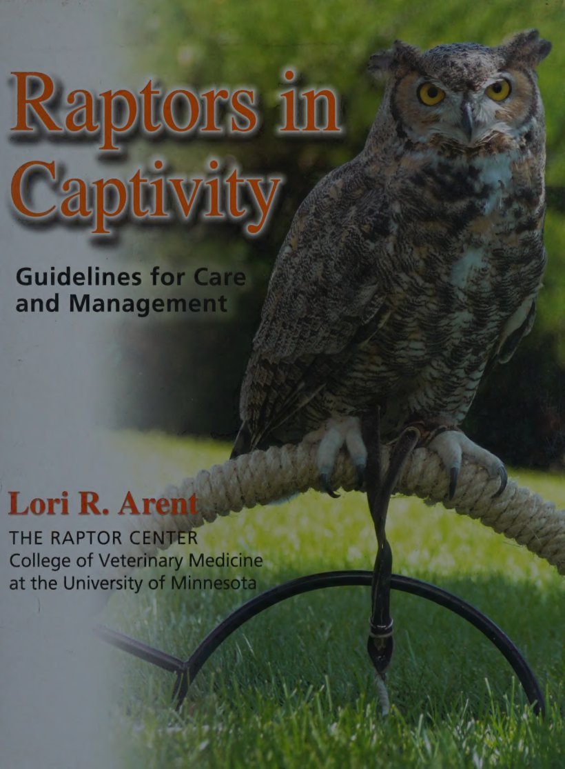 Cover of Raptors in captivity : guidelines for care and management