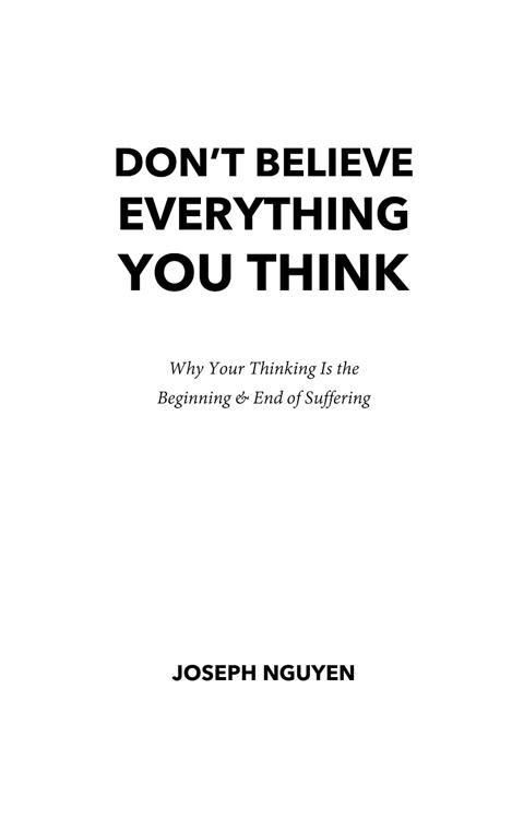Cover of Don’t Believe Everything You Think (2022)