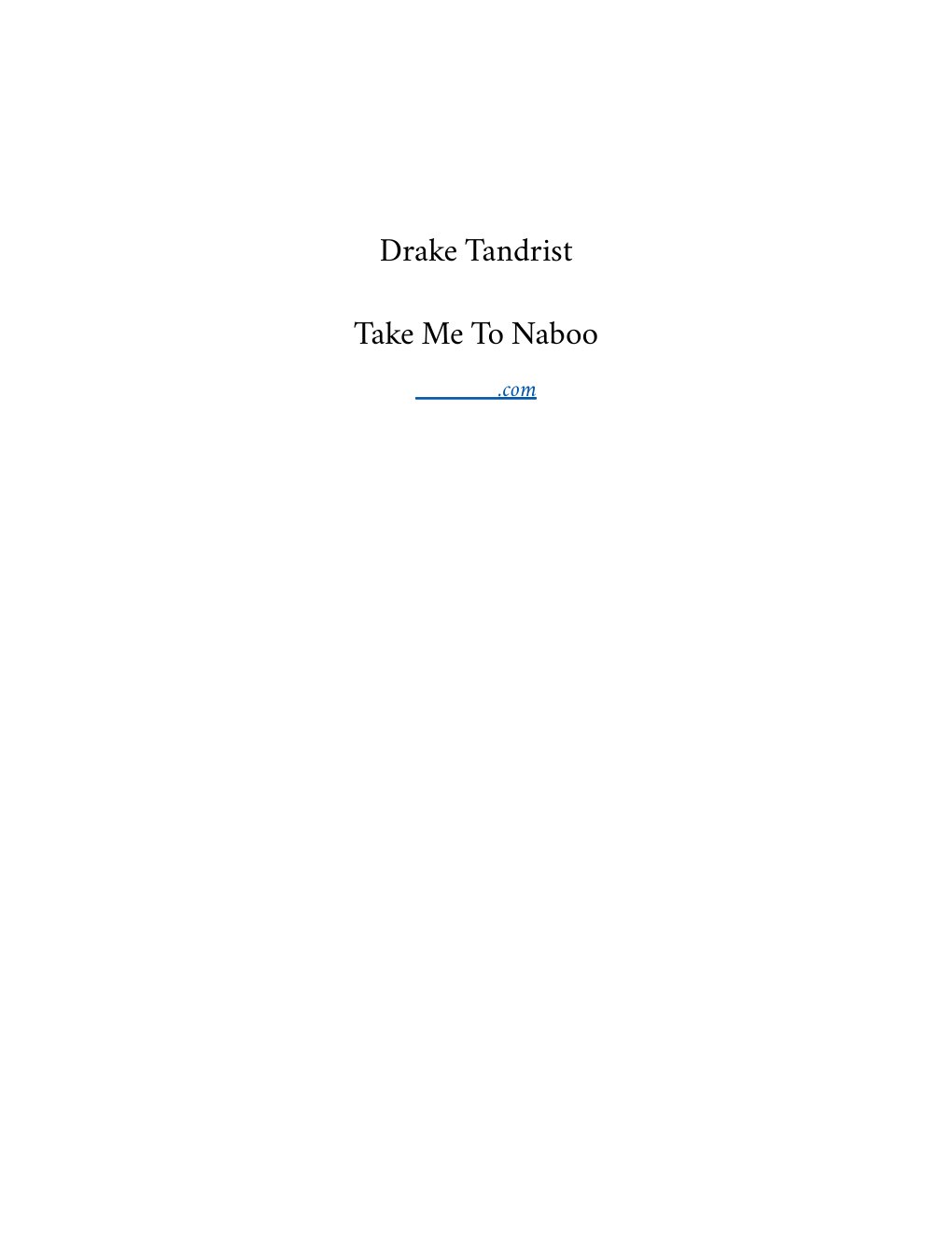 Cover of Take Me to Naboo