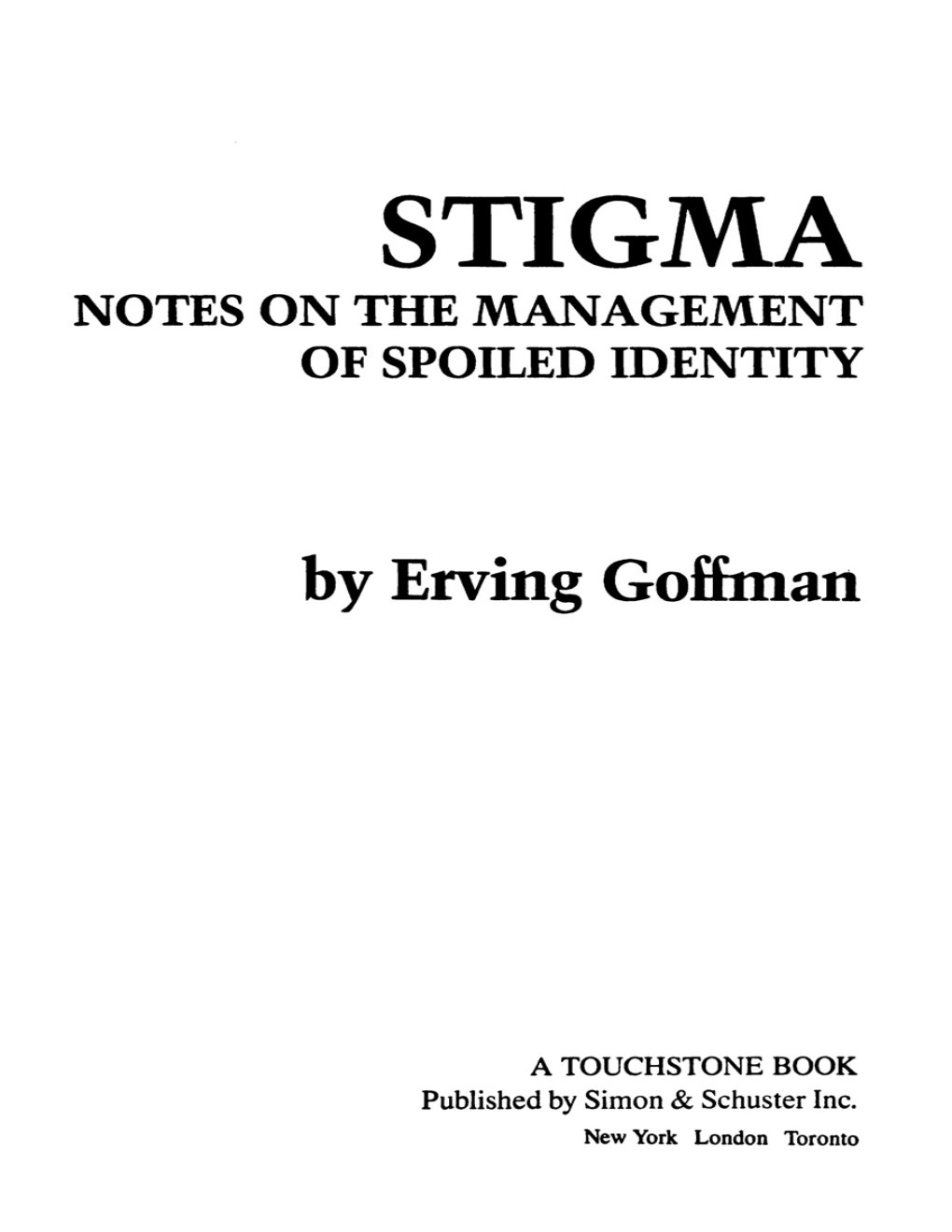 Cover of Stigma
