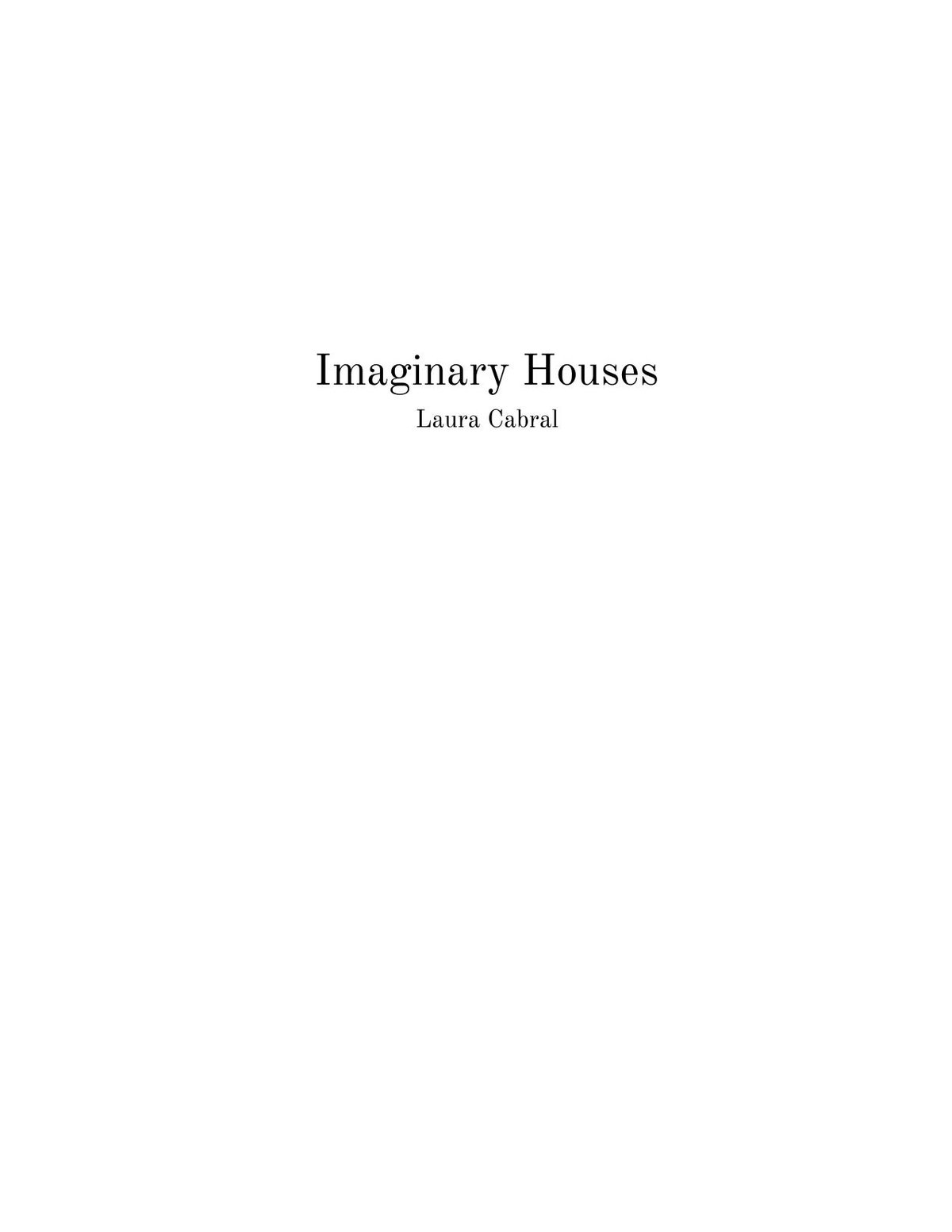 Cover of Imaginary Houses