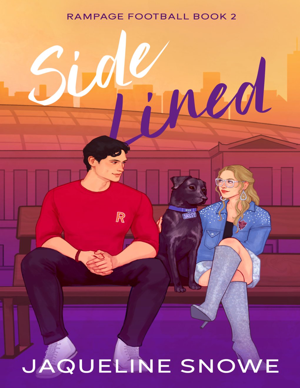 Cover of Side Lined: A friends to lovers, workplace romance (Rampage Football Book 2)