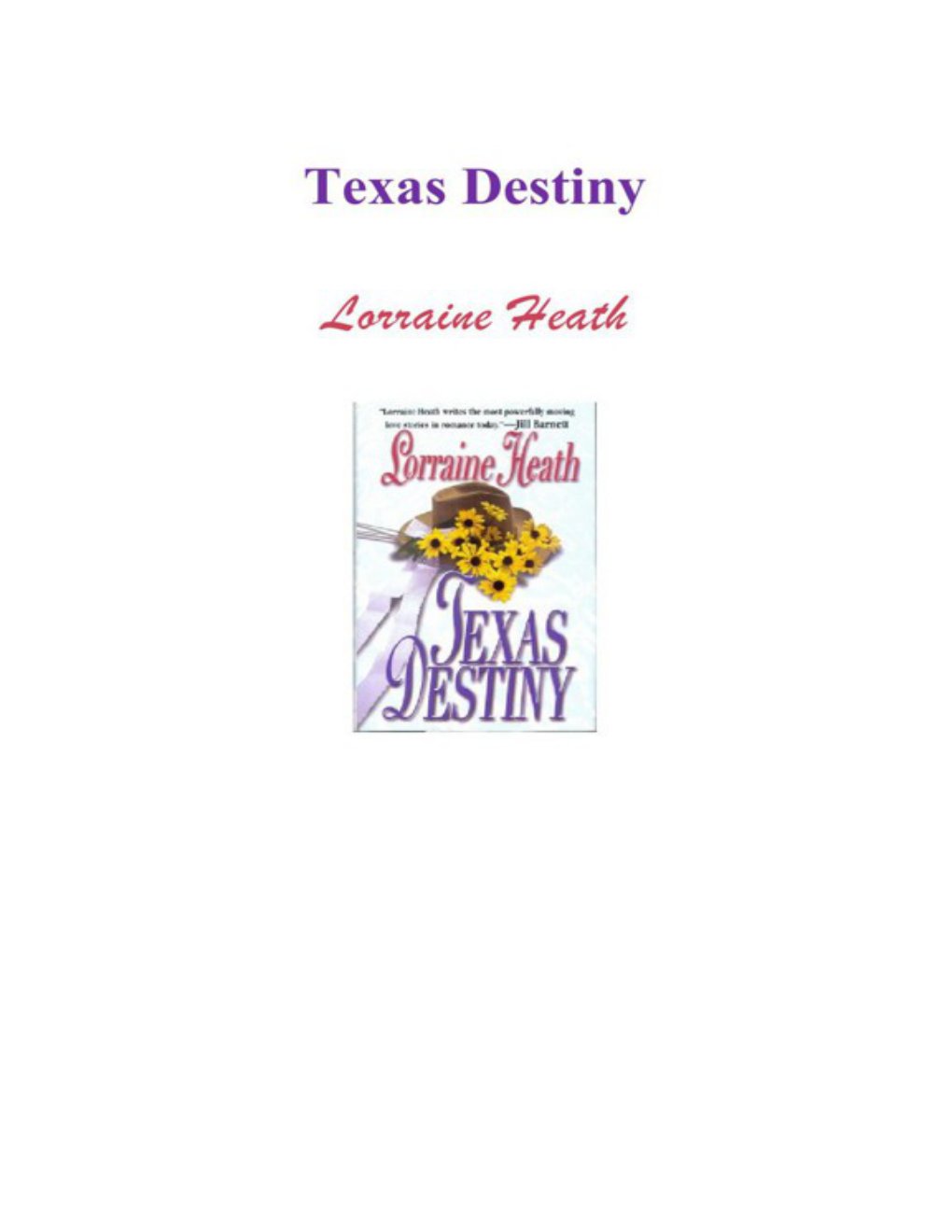 Cover of Lorraine Heath - Texas 01