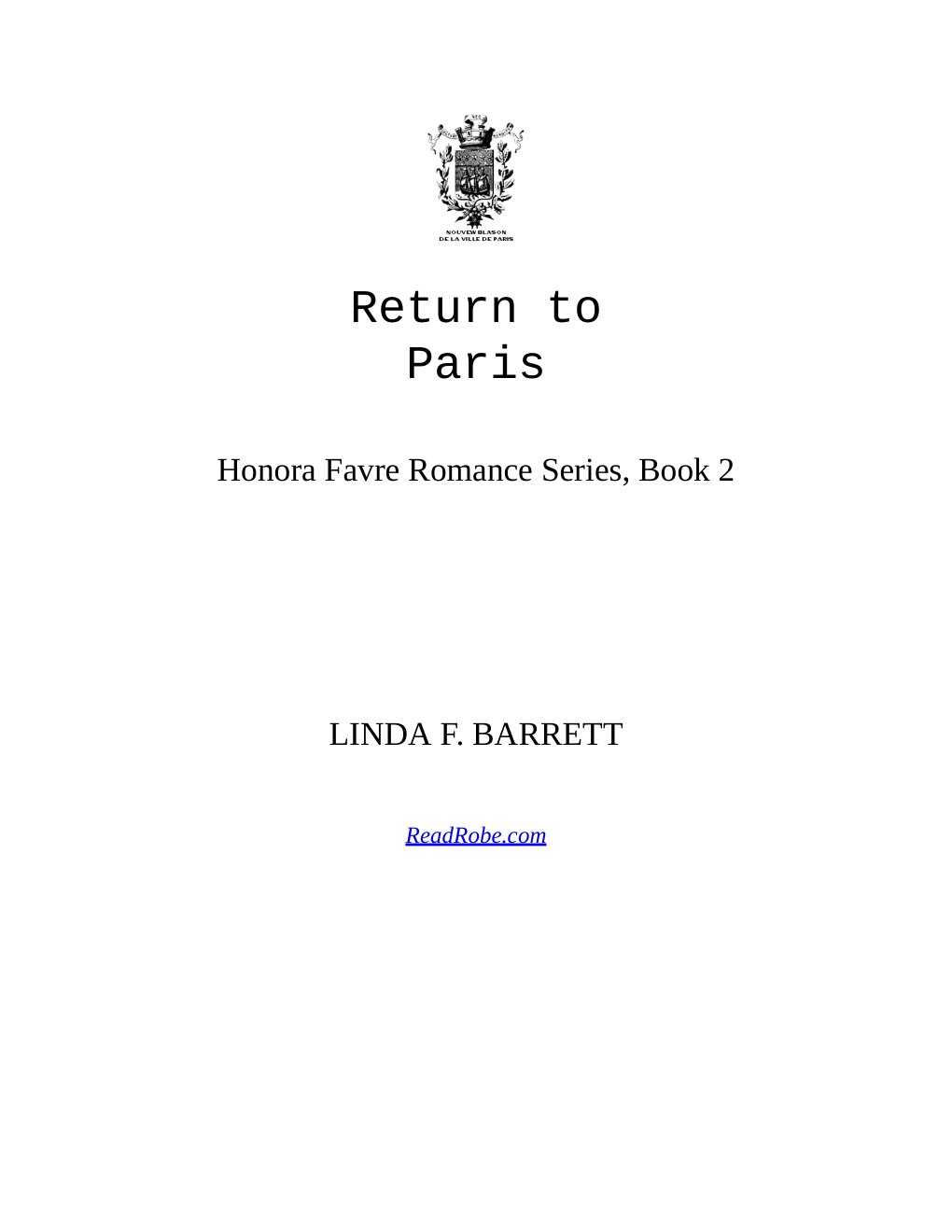 Cover of Return to Paris