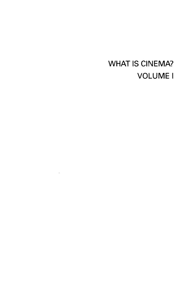 Cover of WHAT IS CINEMA?