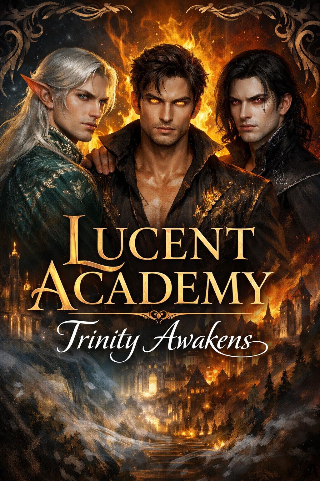 Cover of Lucent Academy- Trinity Awakens- Reverse Harem Romantasy (2026)
