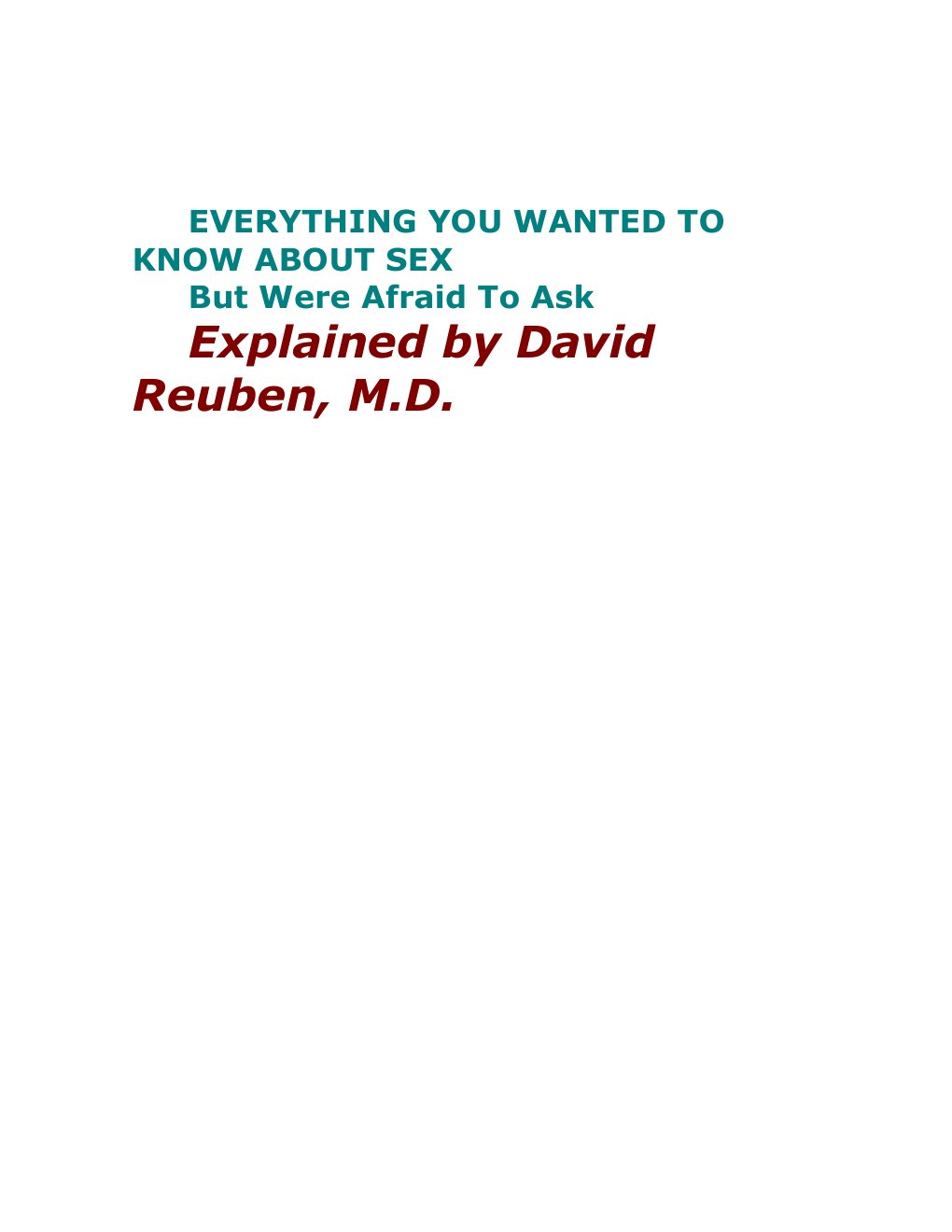 Cover of Explained by David