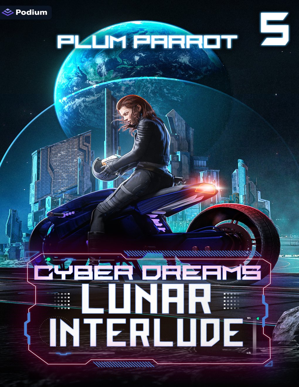 Cover of Lunar Interlude: A Dystopian Sci-Fi Adventure (Cyber Dreams Book 5)