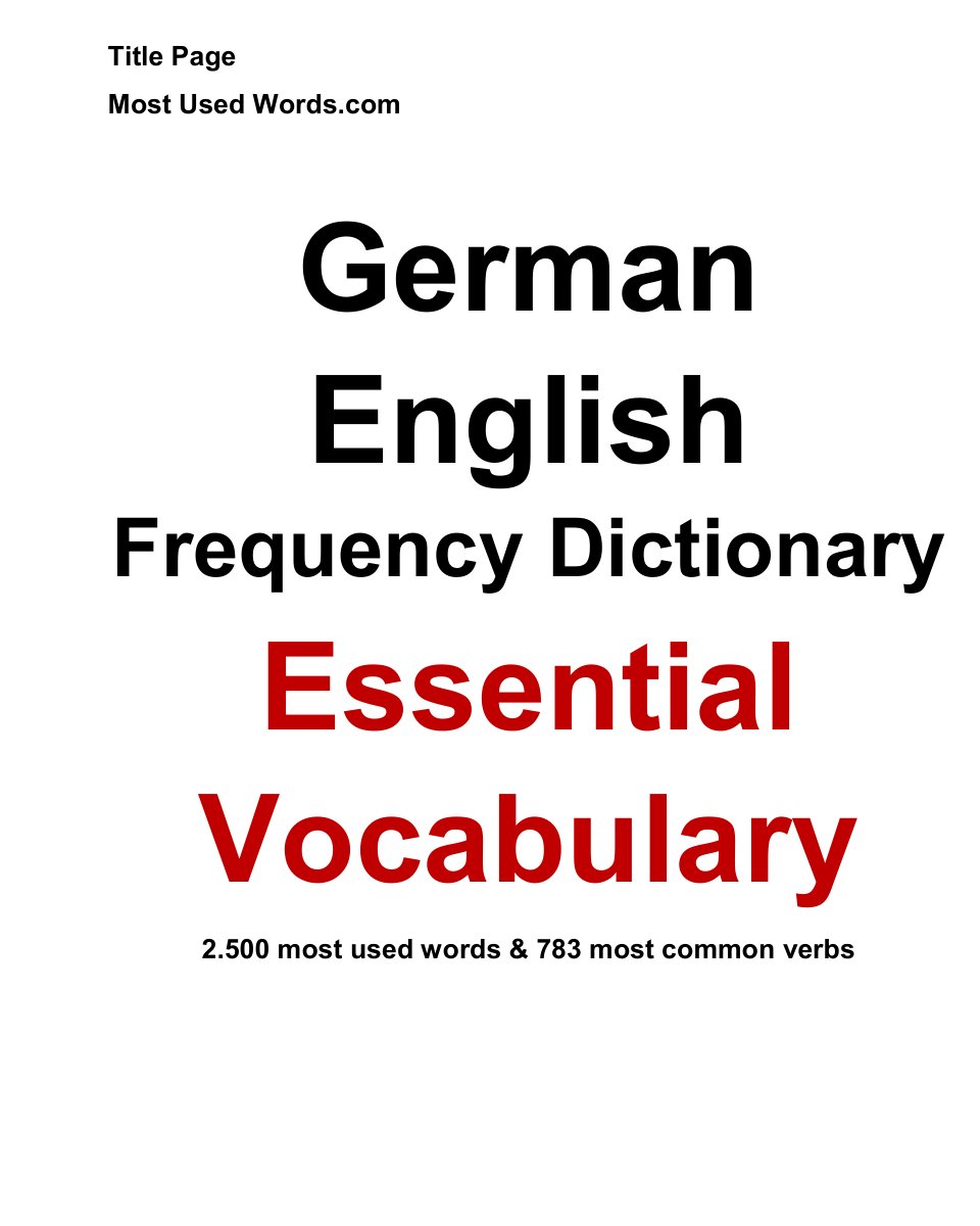 Cover of German