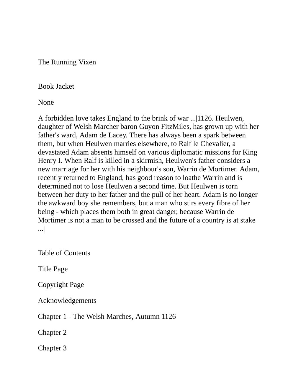 Cover of The Running Vixen