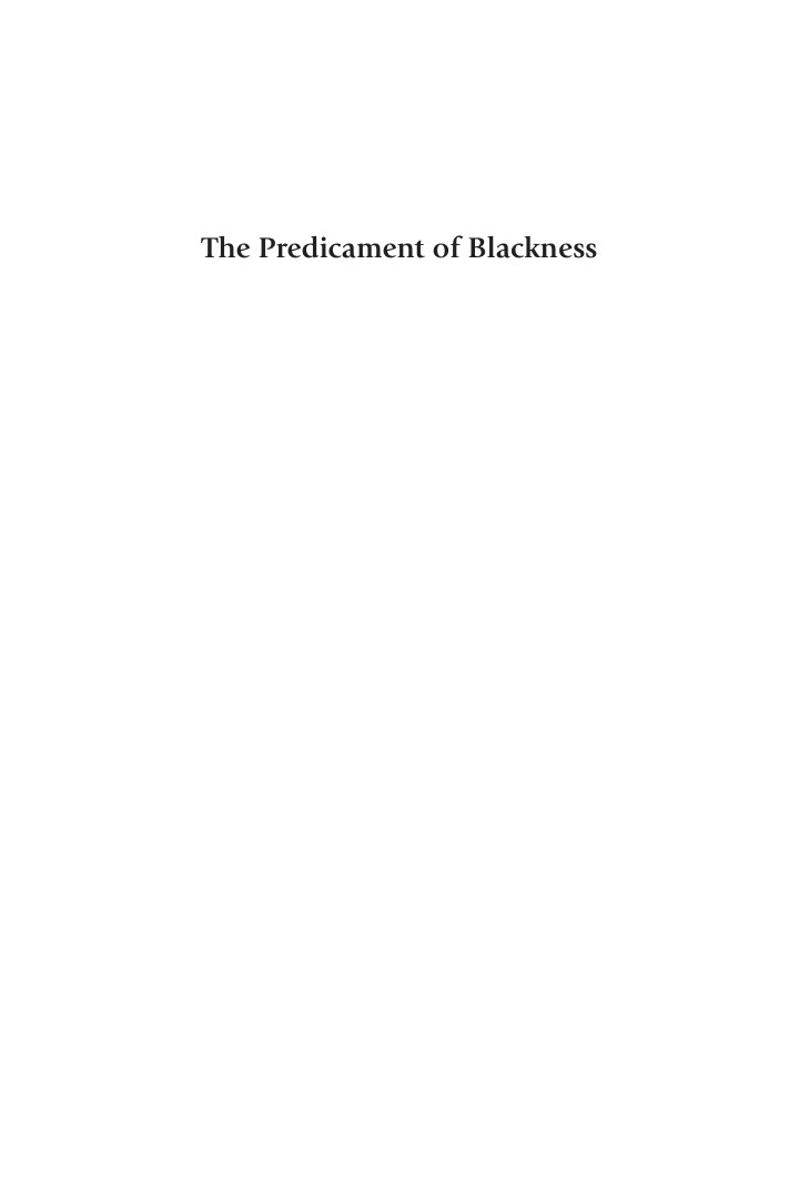 Cover of The Predicament of Blackness