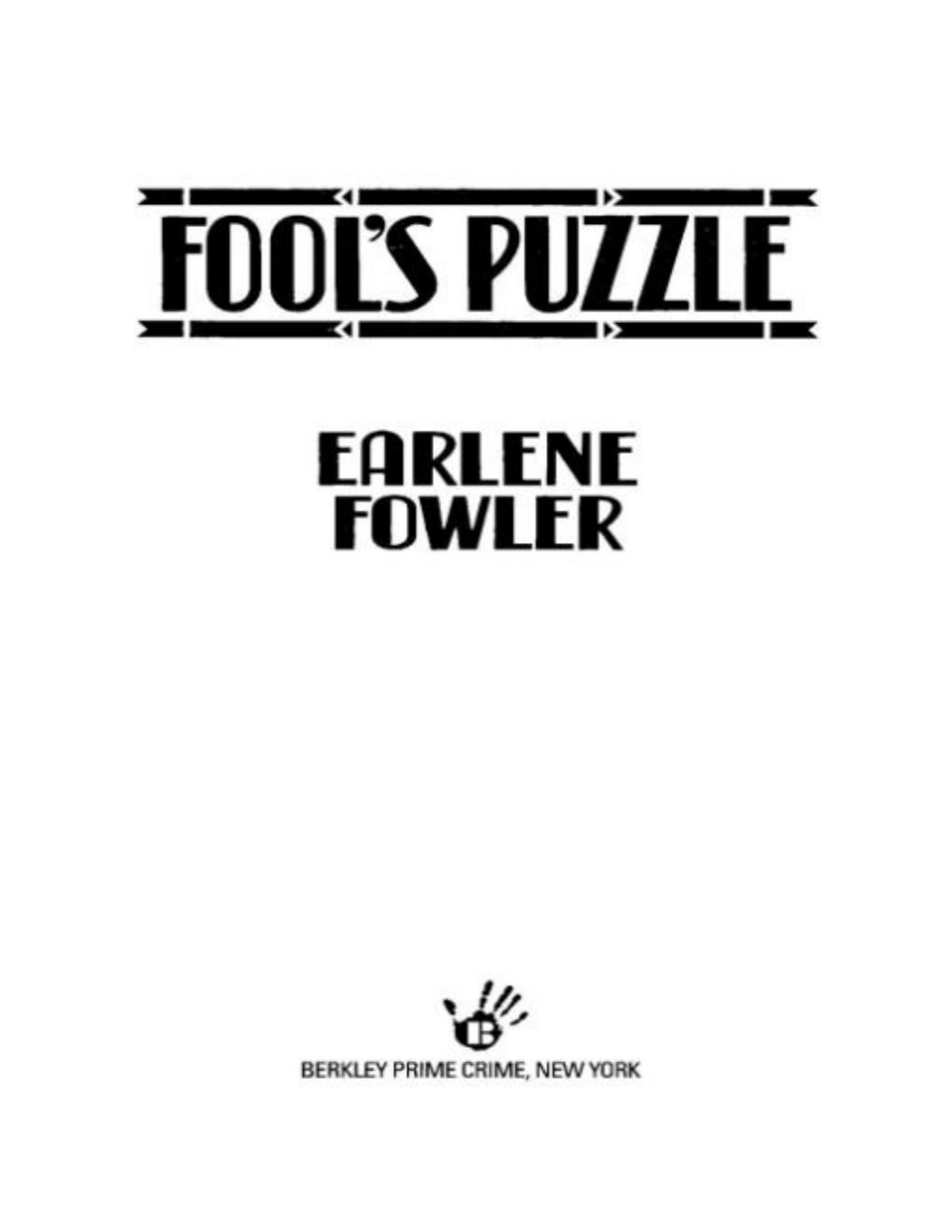 Cover of Fool's Puzzle