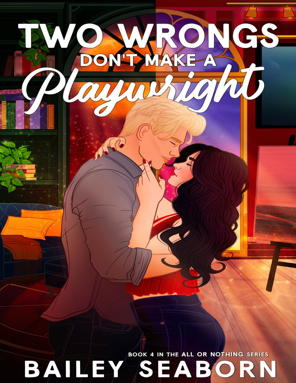 Cover of Two Wrongs Don't Make a Playwright: A Second-Chance Celebrity Romance (All or Nothing Book 3)
